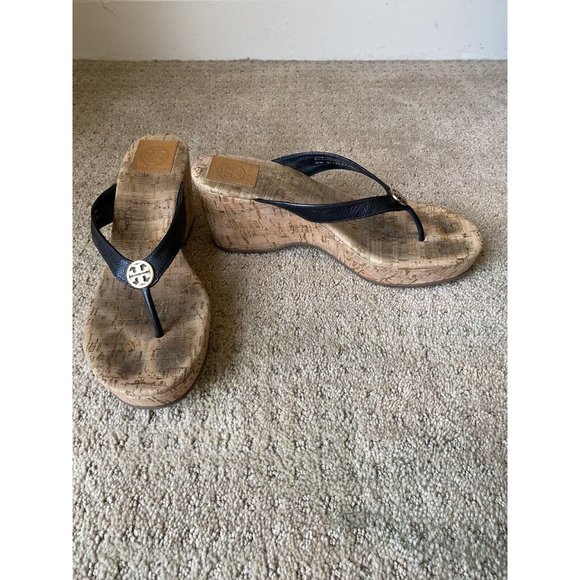 Tory Burch Suzy Cork Wedge Platform Sandals Size 9.5 - Picture 2 of 12